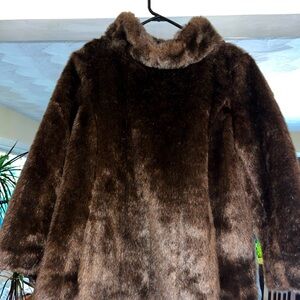 Banana Republic Brown Teddy Jacket Plush Faux Fur